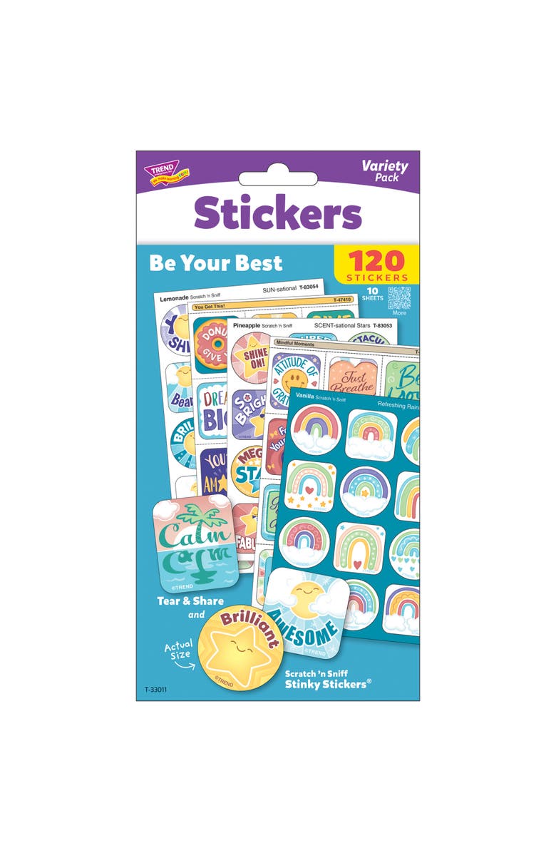 TREND Scratch 'N Sniff Be Your Best, 120 Count Scented Stickers, Main, color, Multicolored
