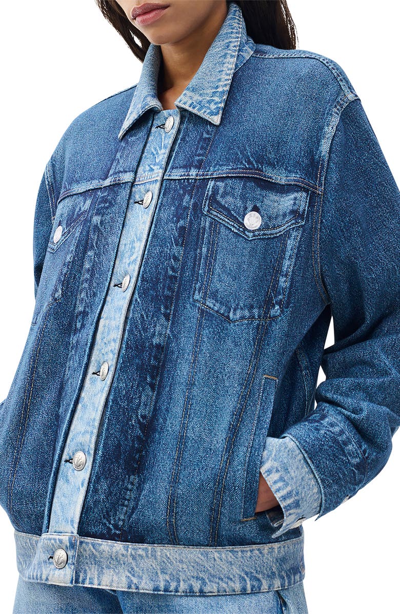 rag & bone/JEAN Miramar Terry Trucker Jacket, Alternate, color, Dublin