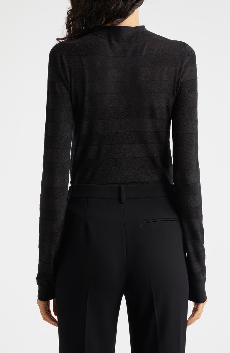Emporio Armani Stripe Metallic Mock Neck Knit Top | Nordstrom