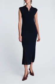 Kenneth Cole Collared Polo Sweater Dress