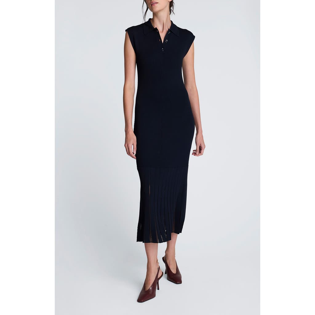 Kenneth Cole Collared Polo Sweater Dress In Blue