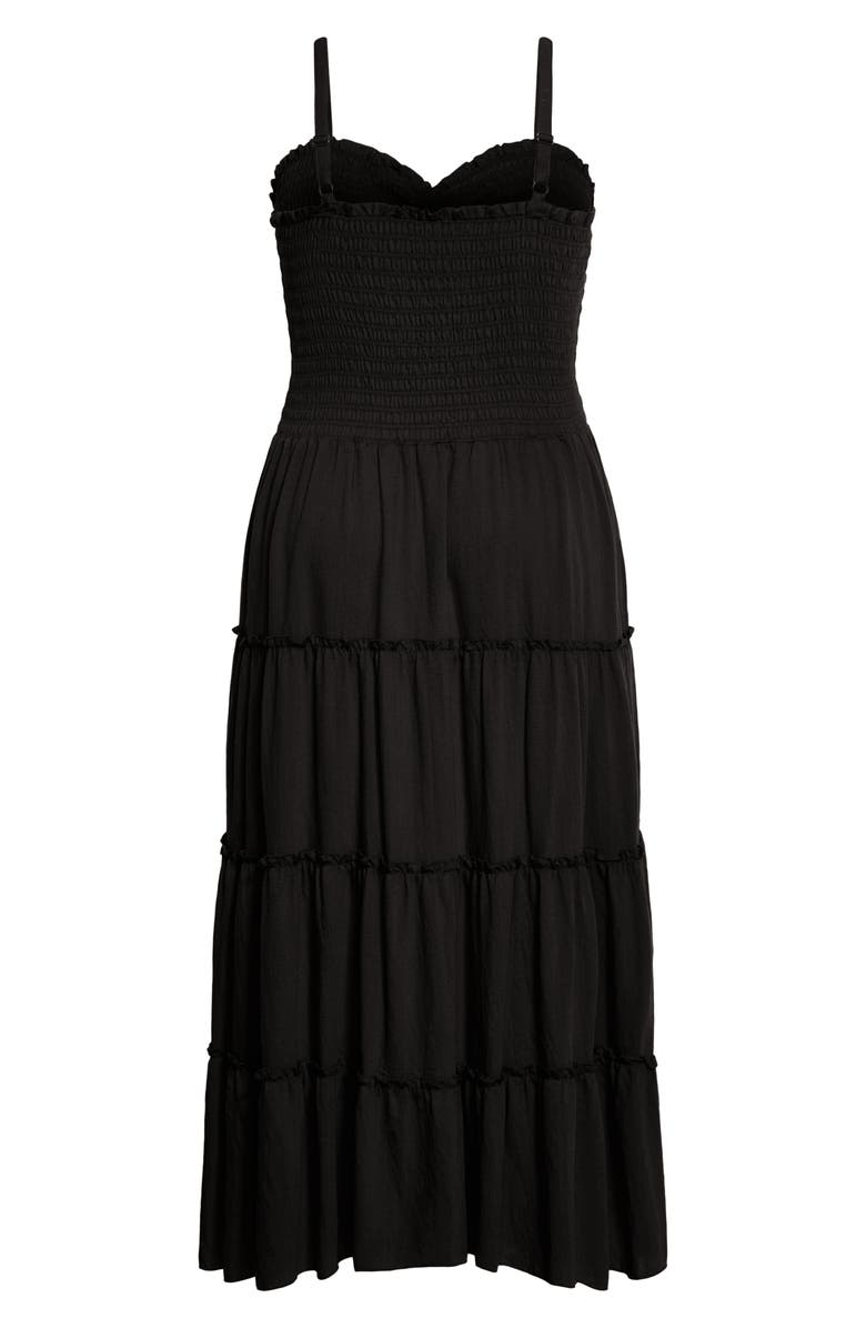 City Chic Alisa Smocked Sleeveless Maxi Dress, Alternate, color, 