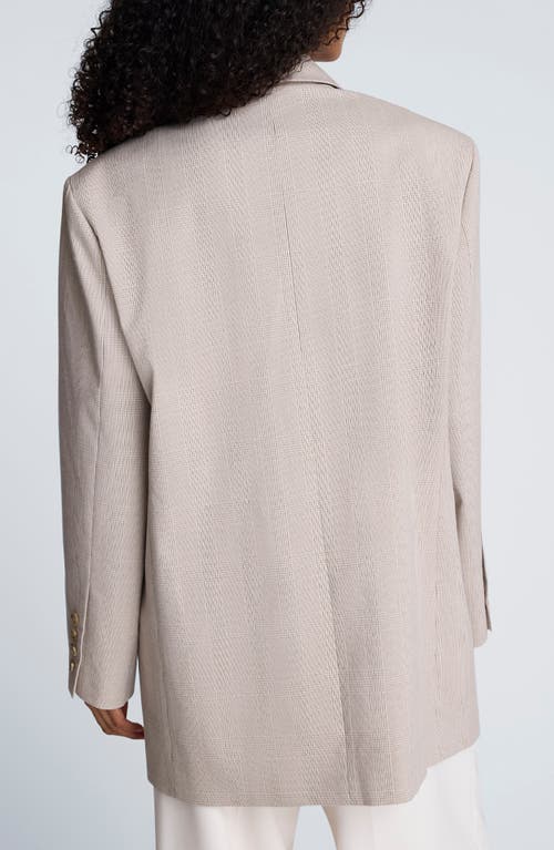 Kenneth Cole Plaid Oversize Blazer In White