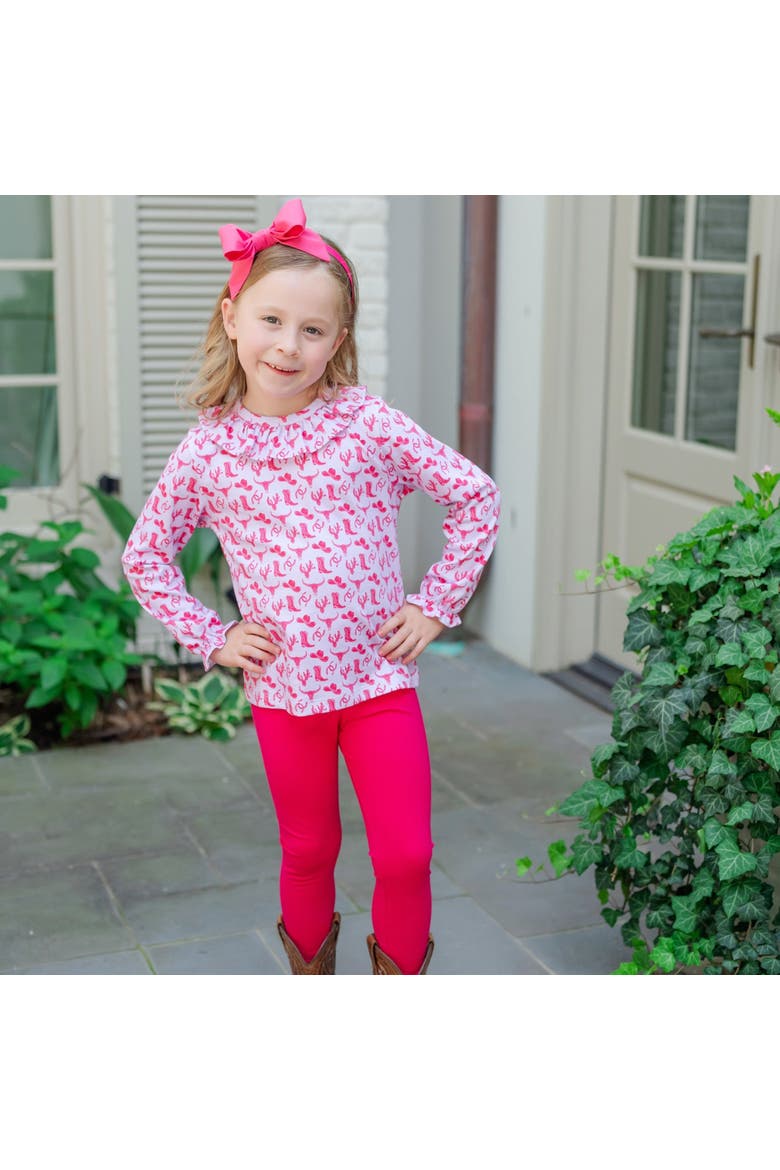 Lulu Girls' Legging Set, Alternate, color, Wild West Pink