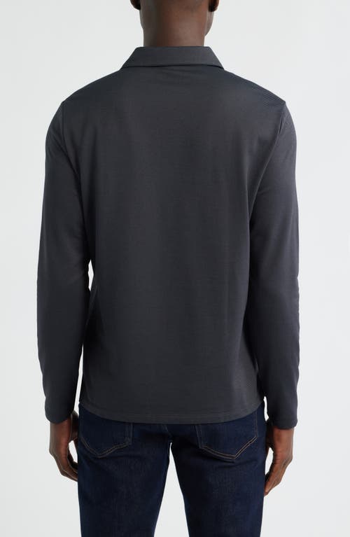 Robert Barakett Luciano Long Sleeve Twill Polo In Black
