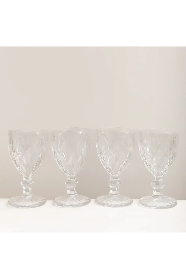 Garden Goblet Set of Four, Alternate, color, Clear