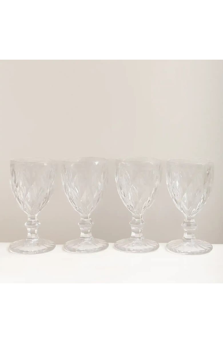 House of Revelry Garden Goblet Set of Four, Alternate, color, Clear