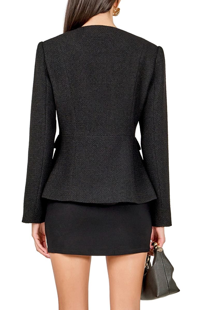 Endless Rose Collarless Blazer, Alternate, color, Black
