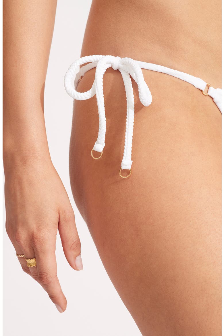 Rio Side Tie Bikini Bottoms, Alternate, color, WHITE