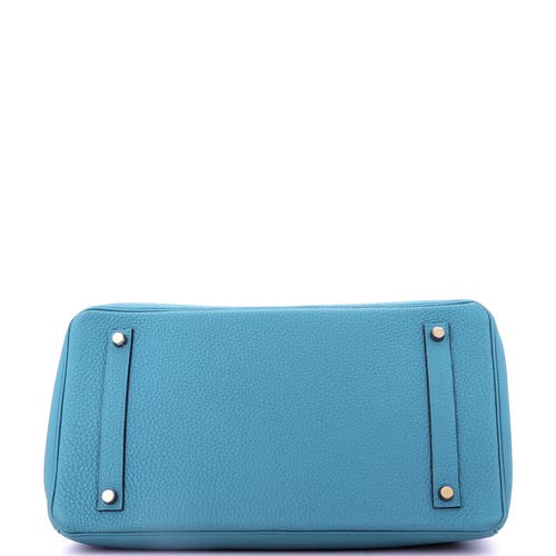 Pre-owned Hermes Hermes Birkin Handbag Blue Togo With Gold Hardware 35 In Blue