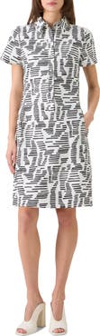 Akris Dance Movements Print Linen Shirtdress