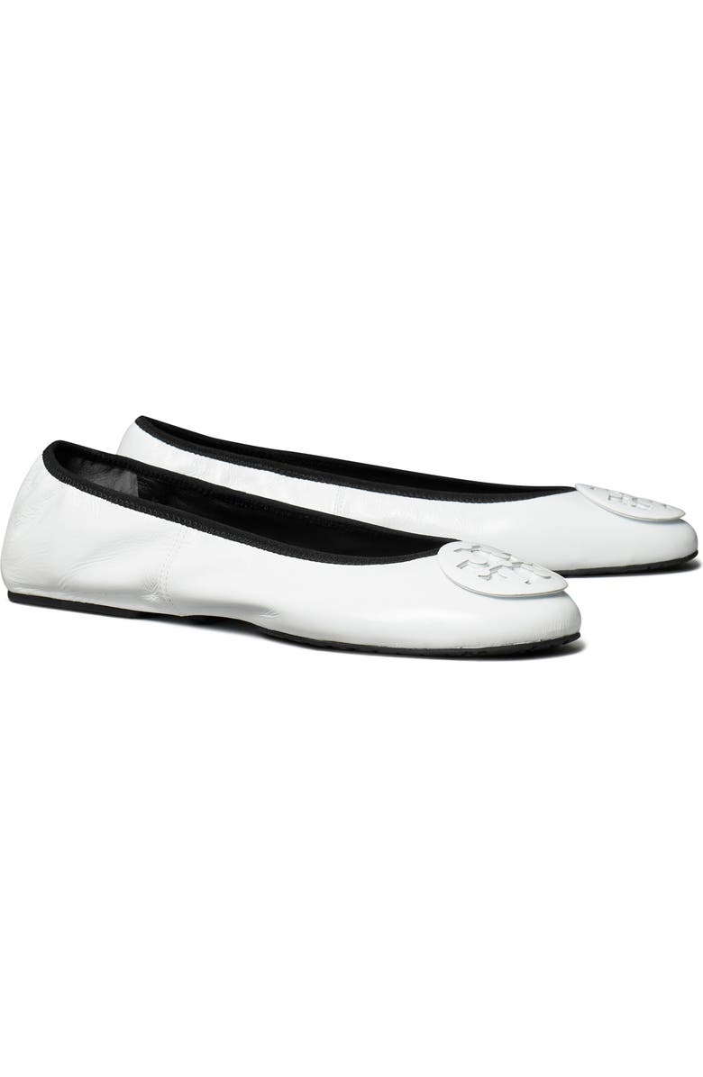 Tory Burch Reva Ballet Flat, Main, color, Optic White / Optic White