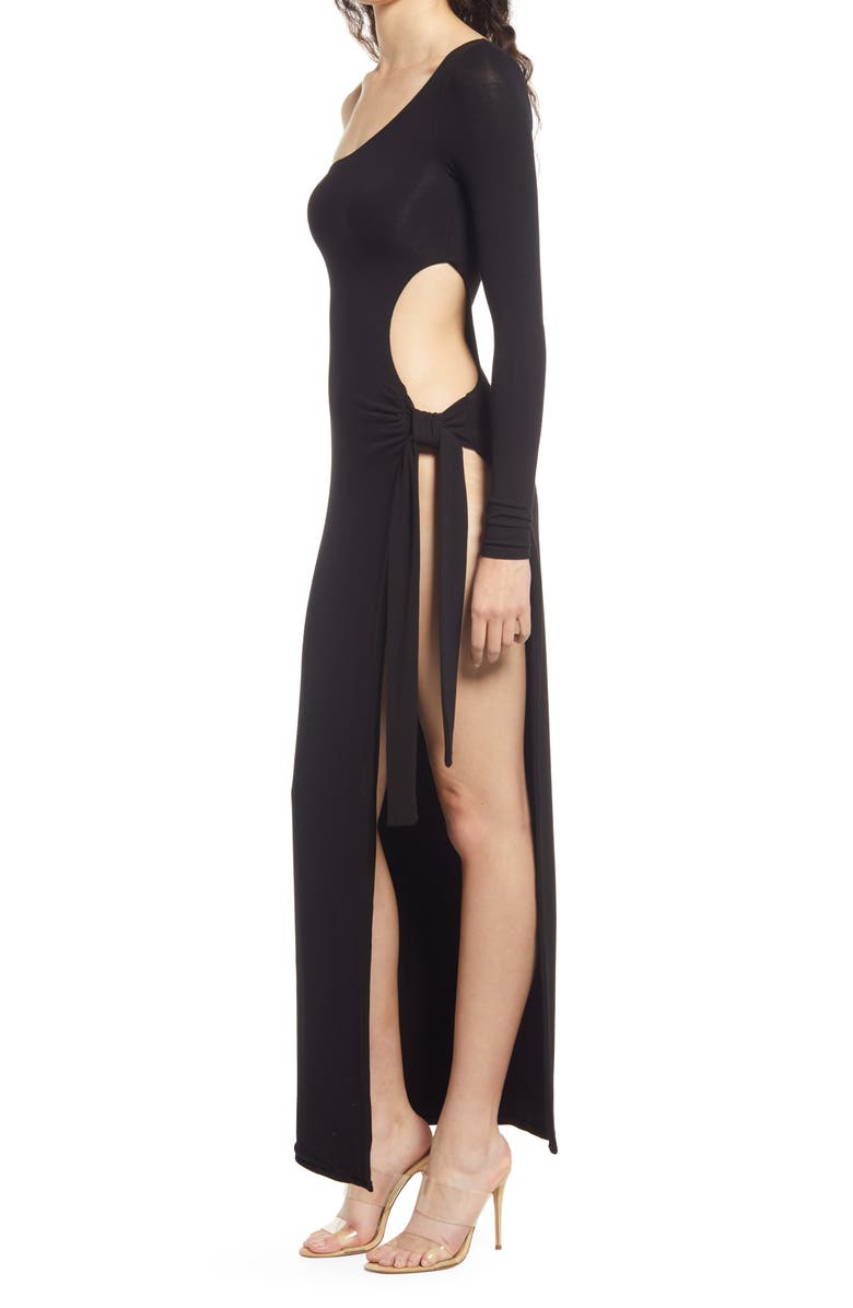 Naked Wardrobe One-Shoulder Cutout Long Sleeve Dress, Alternate, color, 