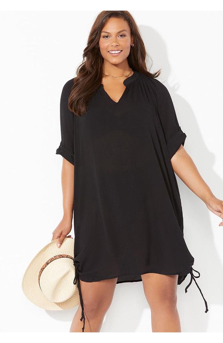 Swimsuits for All Abigail Cover Up Tunic, Alternate, color, Black