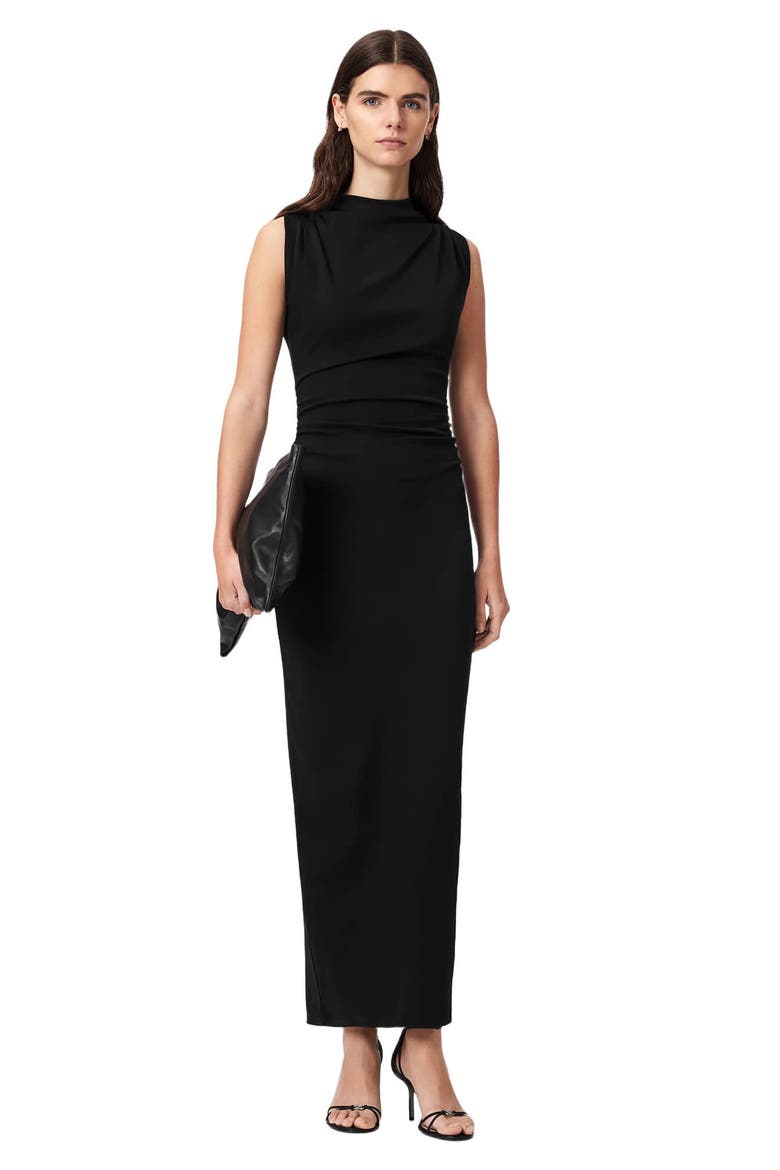 Katarina Cowl Neck Maxi Dress, Alternate, color, BLACK