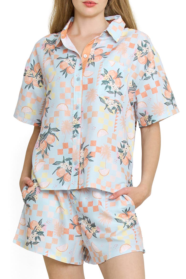 Brunch Date Short Pajamas, Main, color, CITRUS CHECK