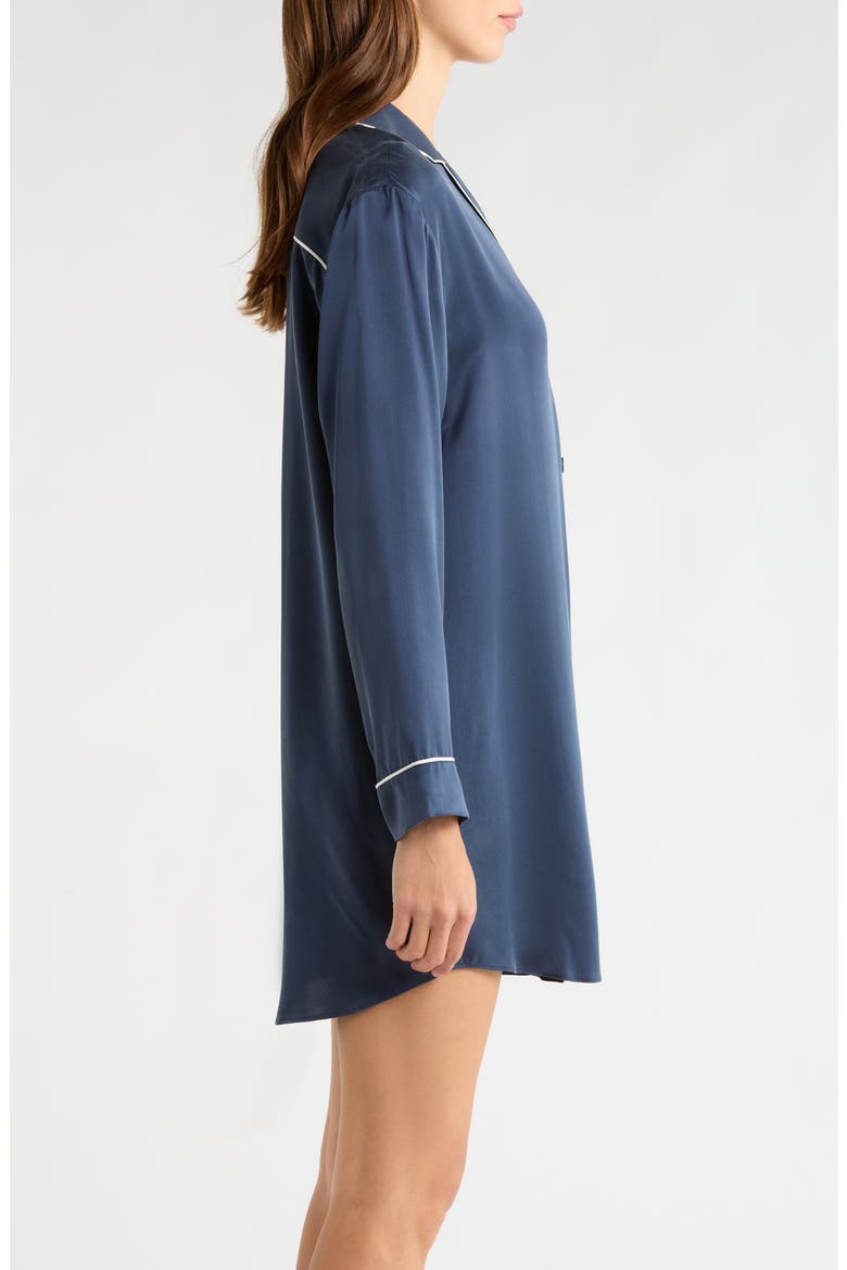 Washable Silk Sleepshirt, Alternate, color, DEEP BLUE/TRANQUIL WHITE
