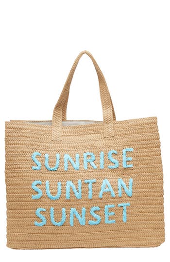 Btb Los Angeles Sunrise, Suntan, Sunset Raffia Tote