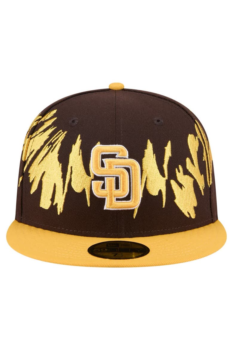 Men's New Era Brown/Gold San Diego Padres Retro Pattern 59FIFTY Fitted Hat, Alternate, color, Brown