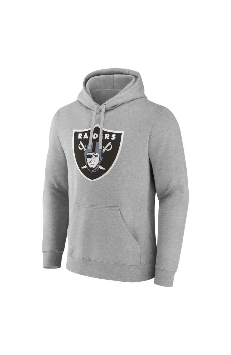 FANATICS Men's Fanatics Heather Gray Las Vegas Raiders Deliver Fleece Pullover Hoodie, Alternate, color, 