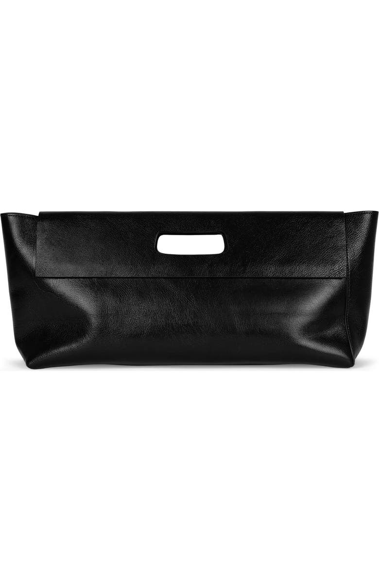 Jeffrey Campbell Toolbox Leather Clutch, Main, color, Black