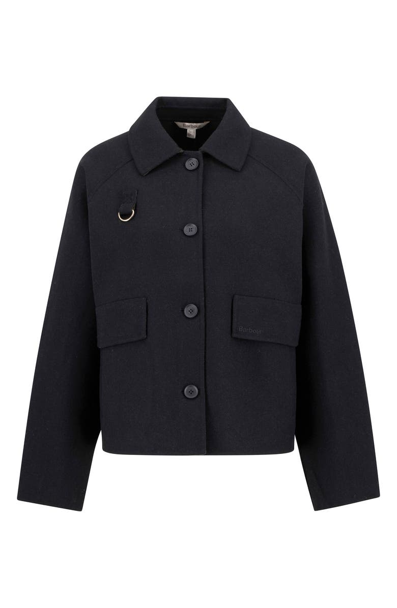 Barbour Leonie Wool Blend Overshirt, Alternate, color, Black