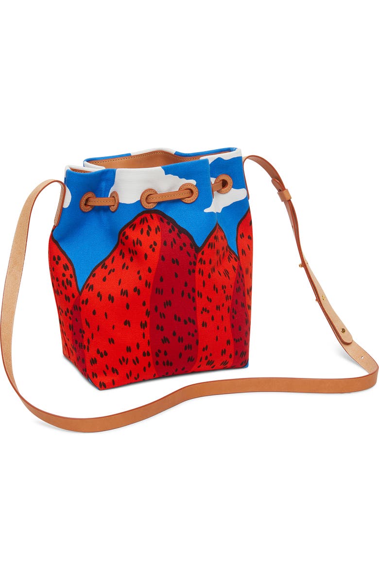 Mansur Gavriel x Marimekko Mansikkavuoret Print Canvas Bucket Bag, Alternate, color,