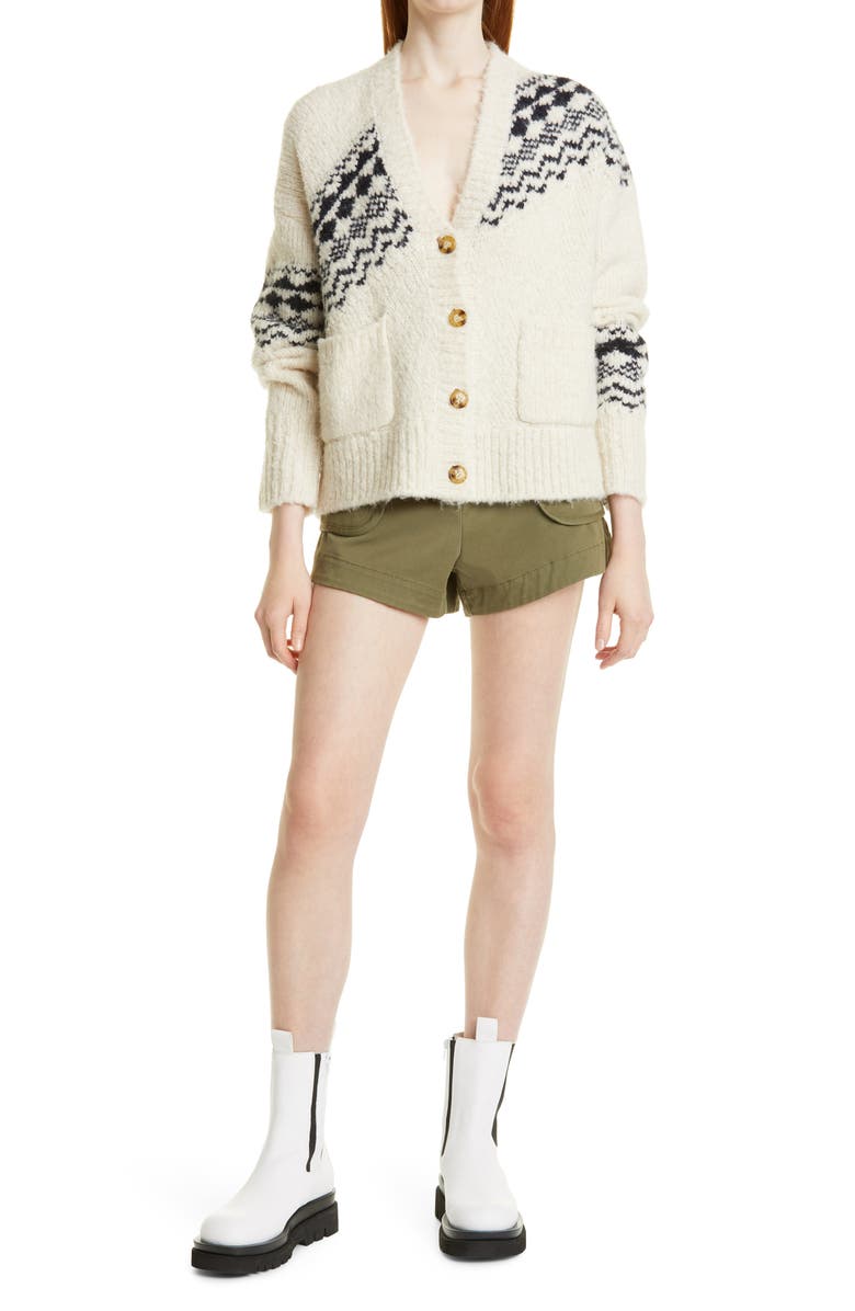 Derek Lam 10 Crosby Montery Belted Cotton Blend Shorts, Alternate, color, Fatigue