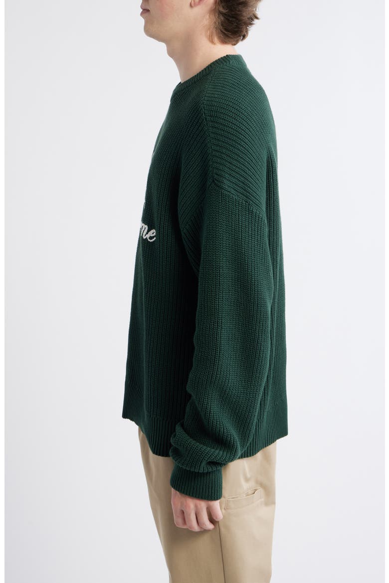 By My Name Crewneck Cotton Sweater, Alternate, color, GREEN