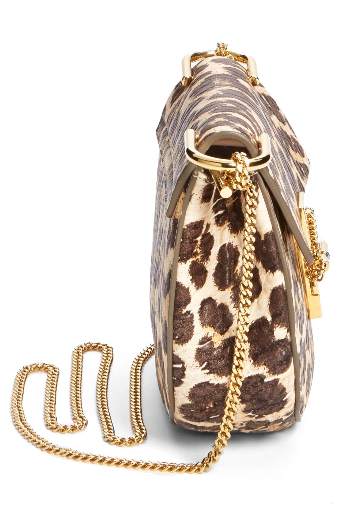 Chloé 'Drew' Leopard Print Leather Shoulder Bag, Alternate, color, 