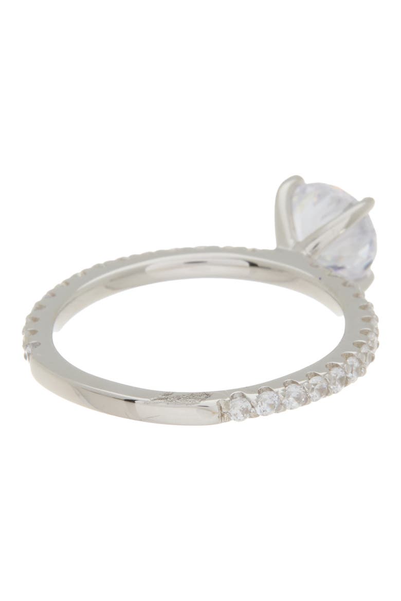 Sterling Silver Round CZ Bridal Ring, Alternate, color, WHITE
