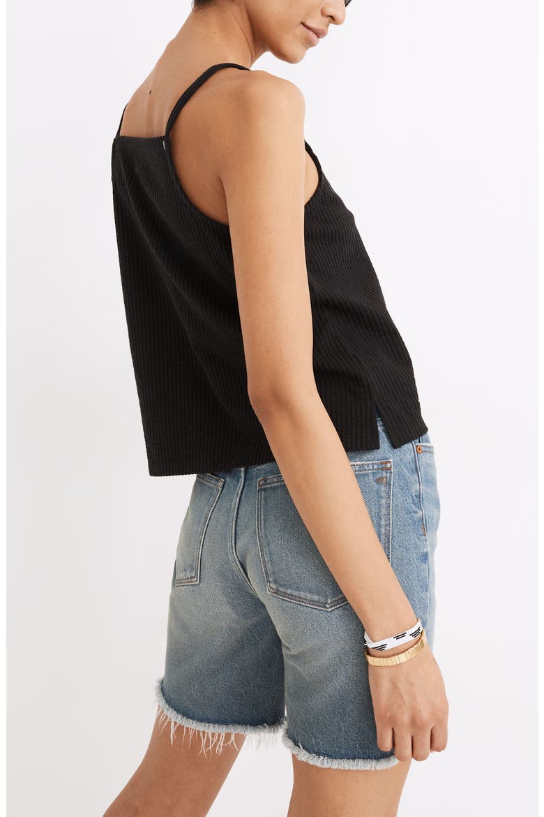 Seersucker Apron Tank, Alternate, color, TRUE BLACK