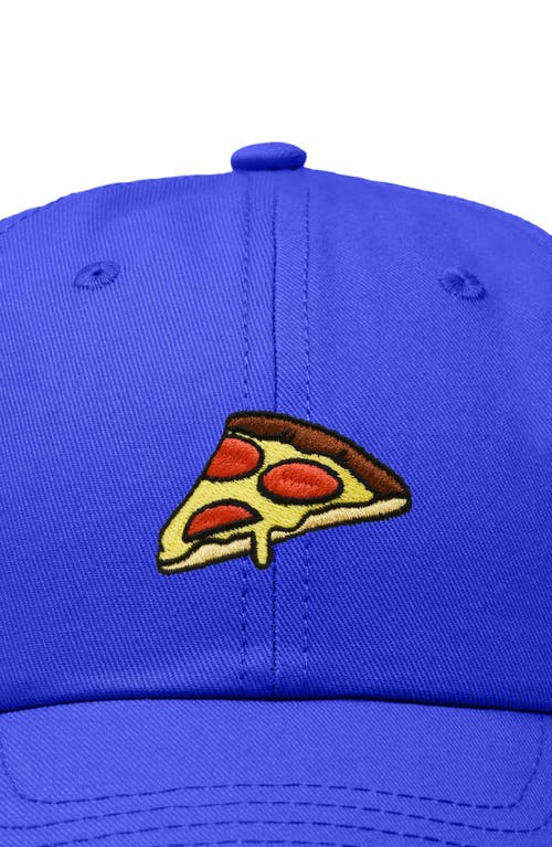 Dalix Pizza Slice Embroidered Dad Hat In Royal Blue