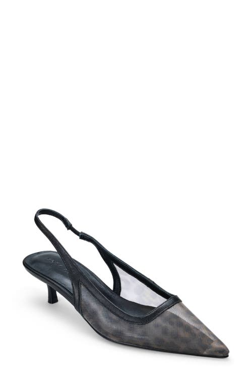 Yosi Samra Delilah Slingback Pointed Toe Kitten Heel Pump In Brown