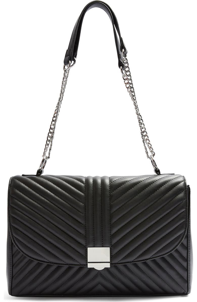 Topshop Sofia Quilted Faux Leather Shoulder Bag, Main, color,