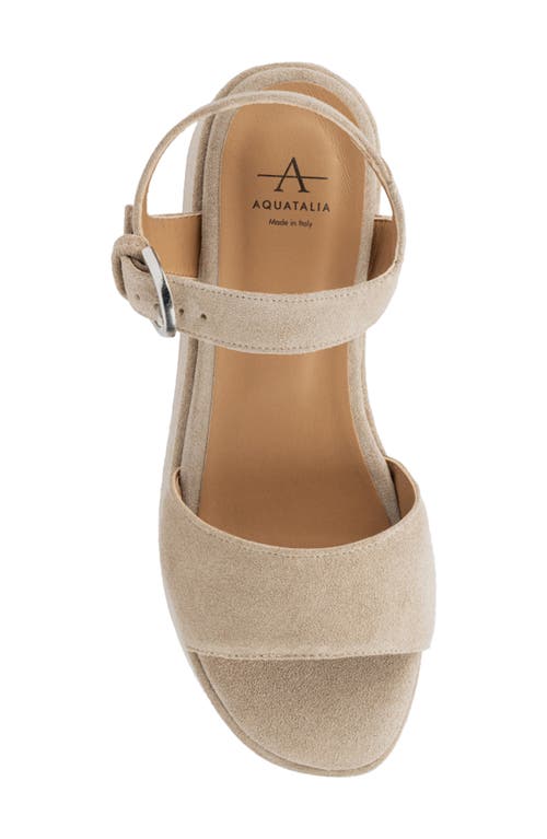 Aquatalia Dinah Water Repellent Ankle Strap Platform Wedge Sandal
