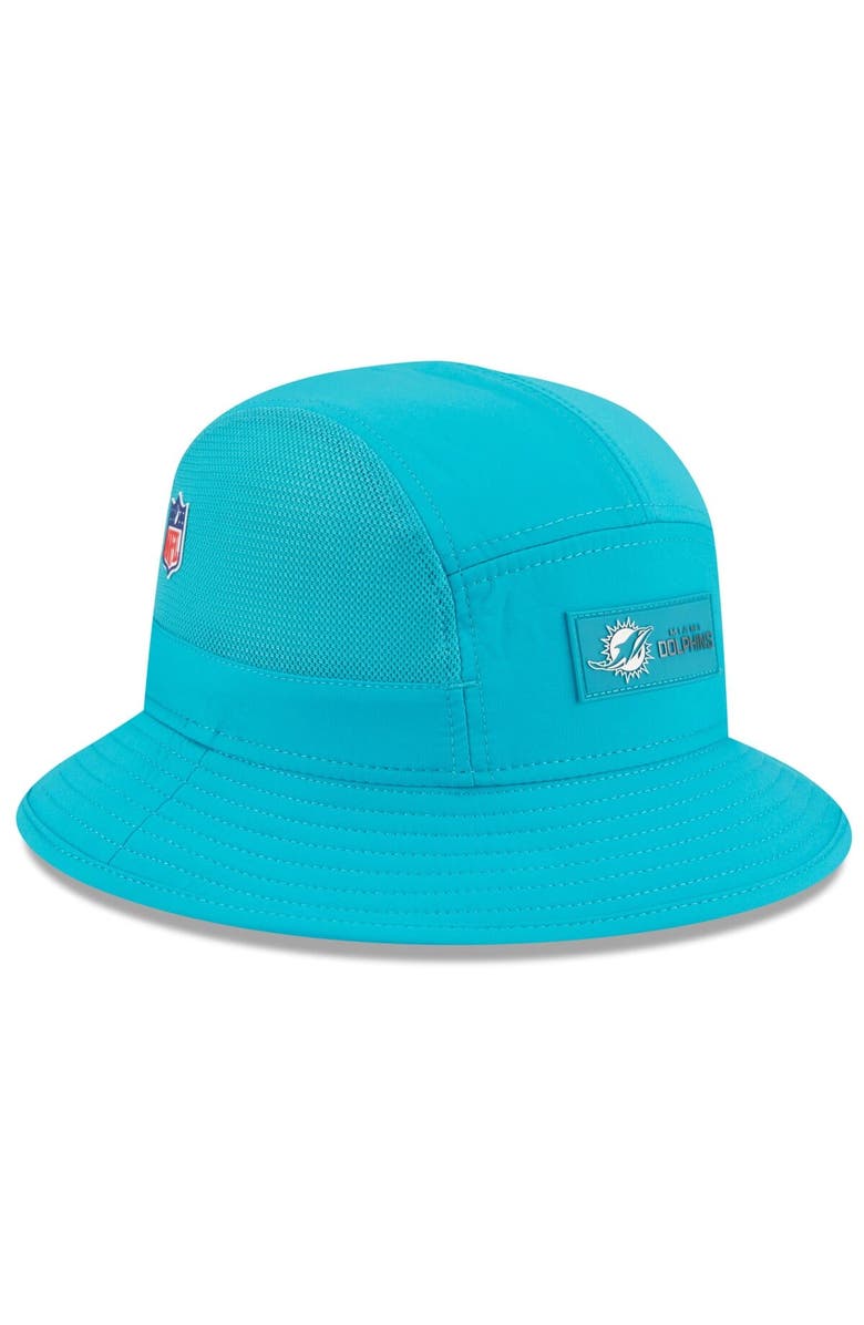 New Era Men's New Era Aqua Miami Dolphins 2025 Sideline Bucket Hat, Alternate, color, Aqua