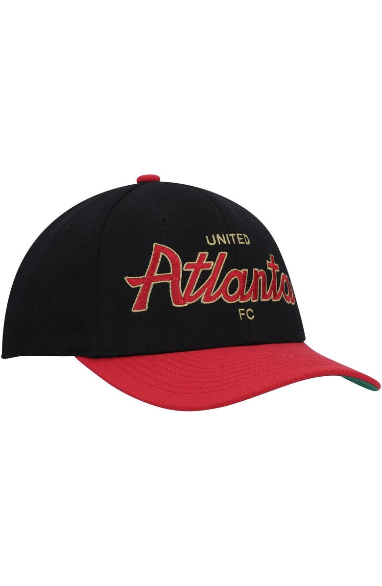 Mitchell & Ness Men's Mitchell & Ness Black Atlanta United FC Team Script 2.0 Stretch Snapback Hat, Alternate, color, Black