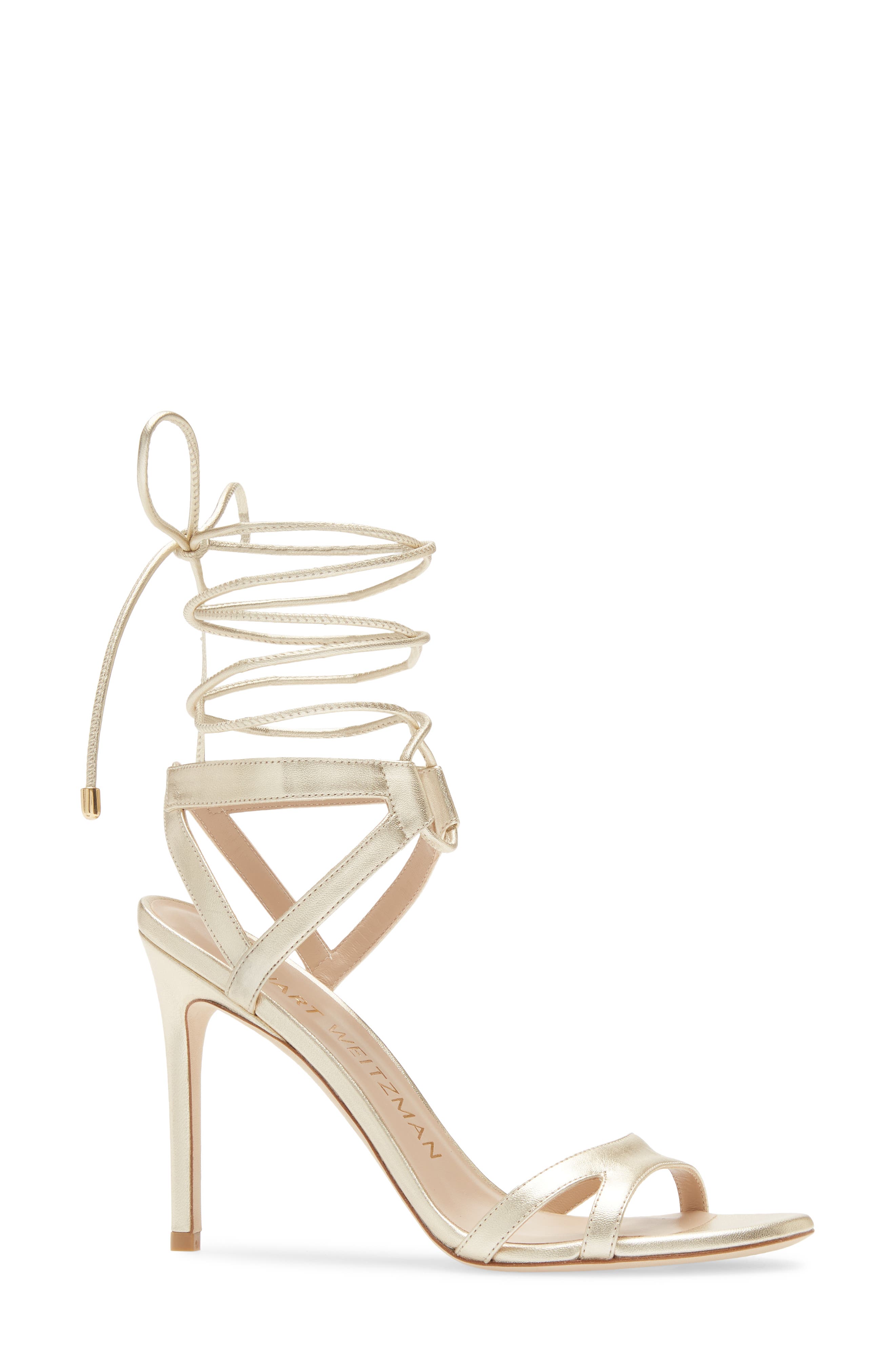 Stuart Weitzman Soiree 100 Lace-Up Sandal, Alternate, color, 