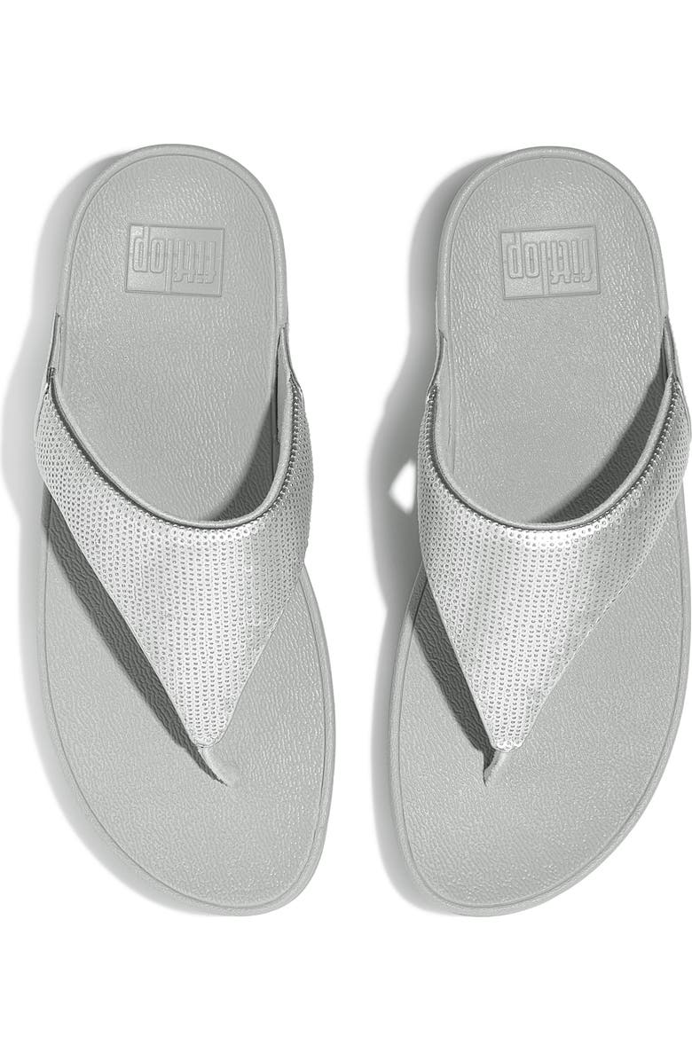 FitFlop Lulu Sequin Flip Flop, Alternate, color, Silver