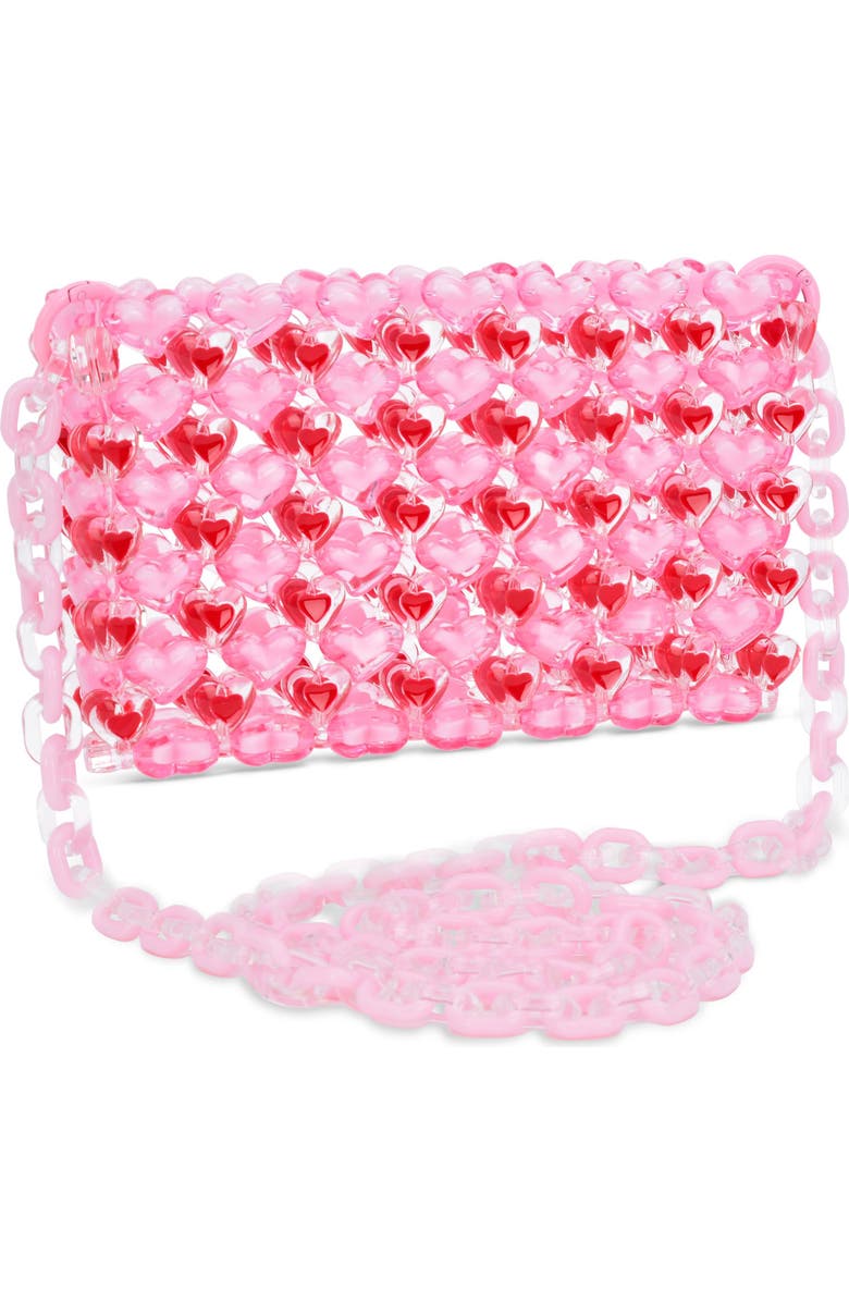 Iscream Kids' Heart Beaded Crossbody Bag, Alternate, color, Pink