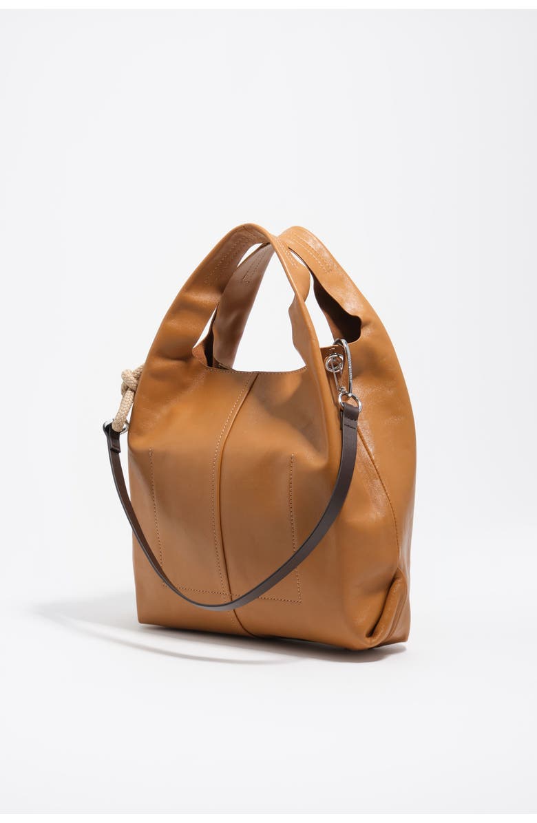 Bimba y Lola Leather Paper Bag, Alternate, color, Toffee