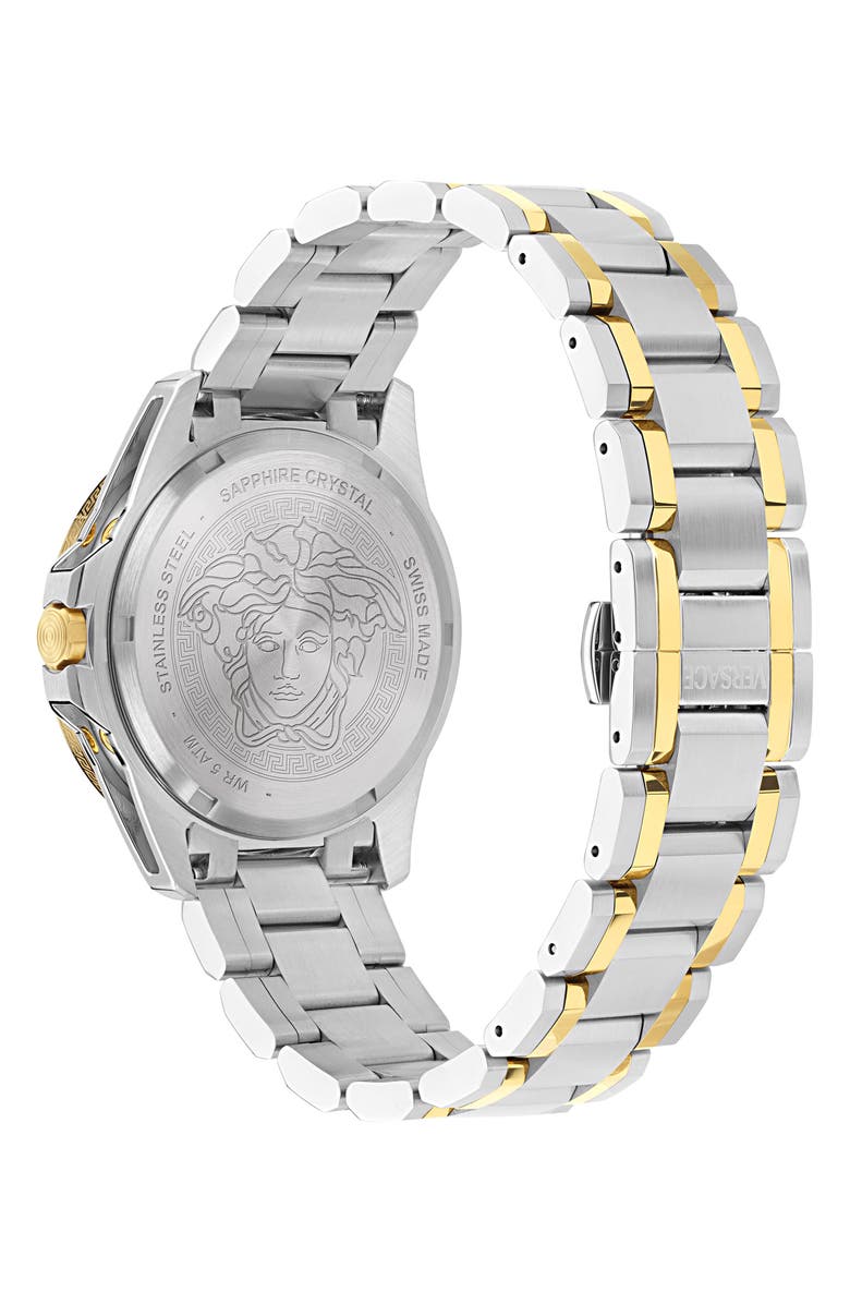 Versace V-Galaxy Moonphase Two-Tone Bracelet Watch, 43mm, Alternate, color, Two Tone