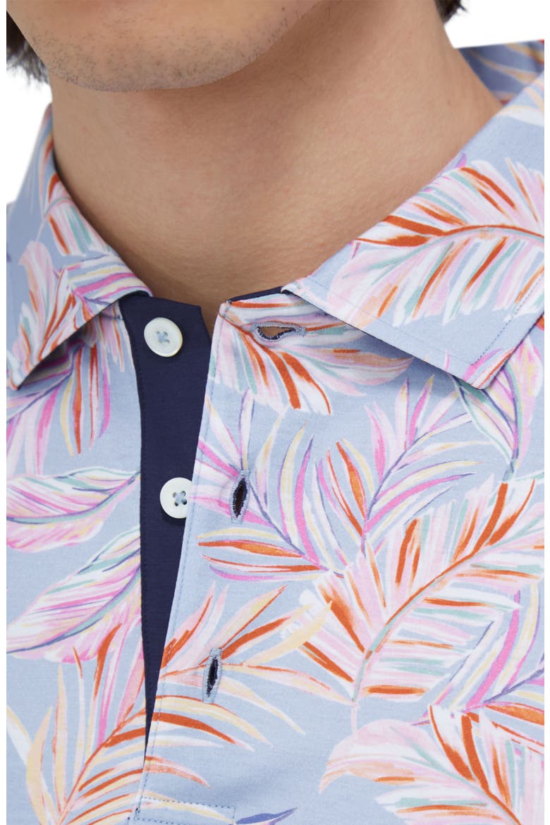 Hendrix Digital Leaf Print Pima Cotton Polo, Alternate, color, SKY