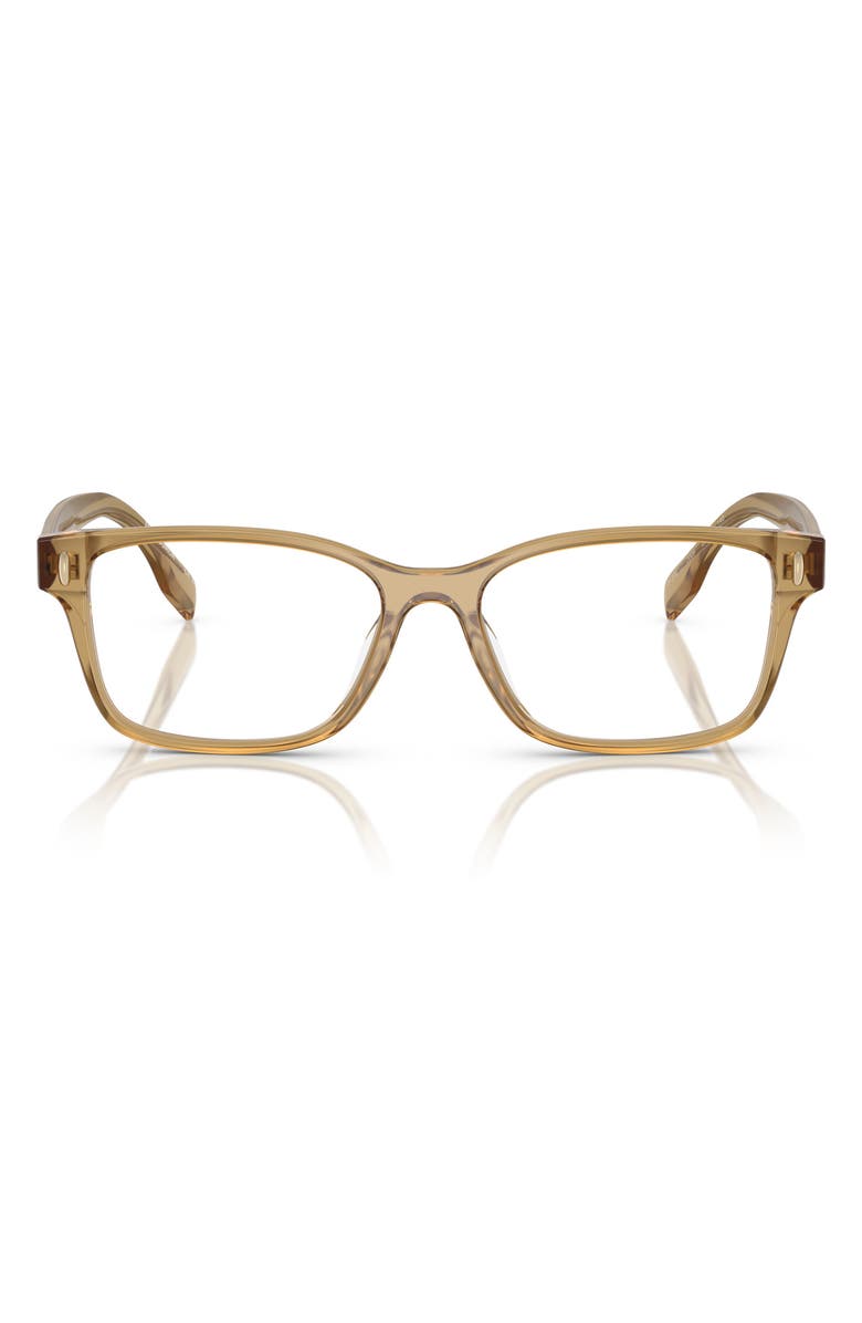 Tory Burch 49mm Rectangular Optical Glasses, Main, color, Transparent Green