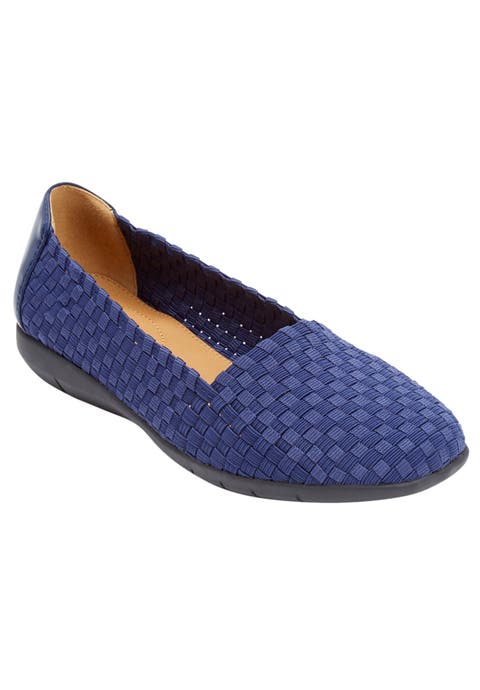 The Bethany Stretch Woven Slip On Flat (Wide Widths Available)