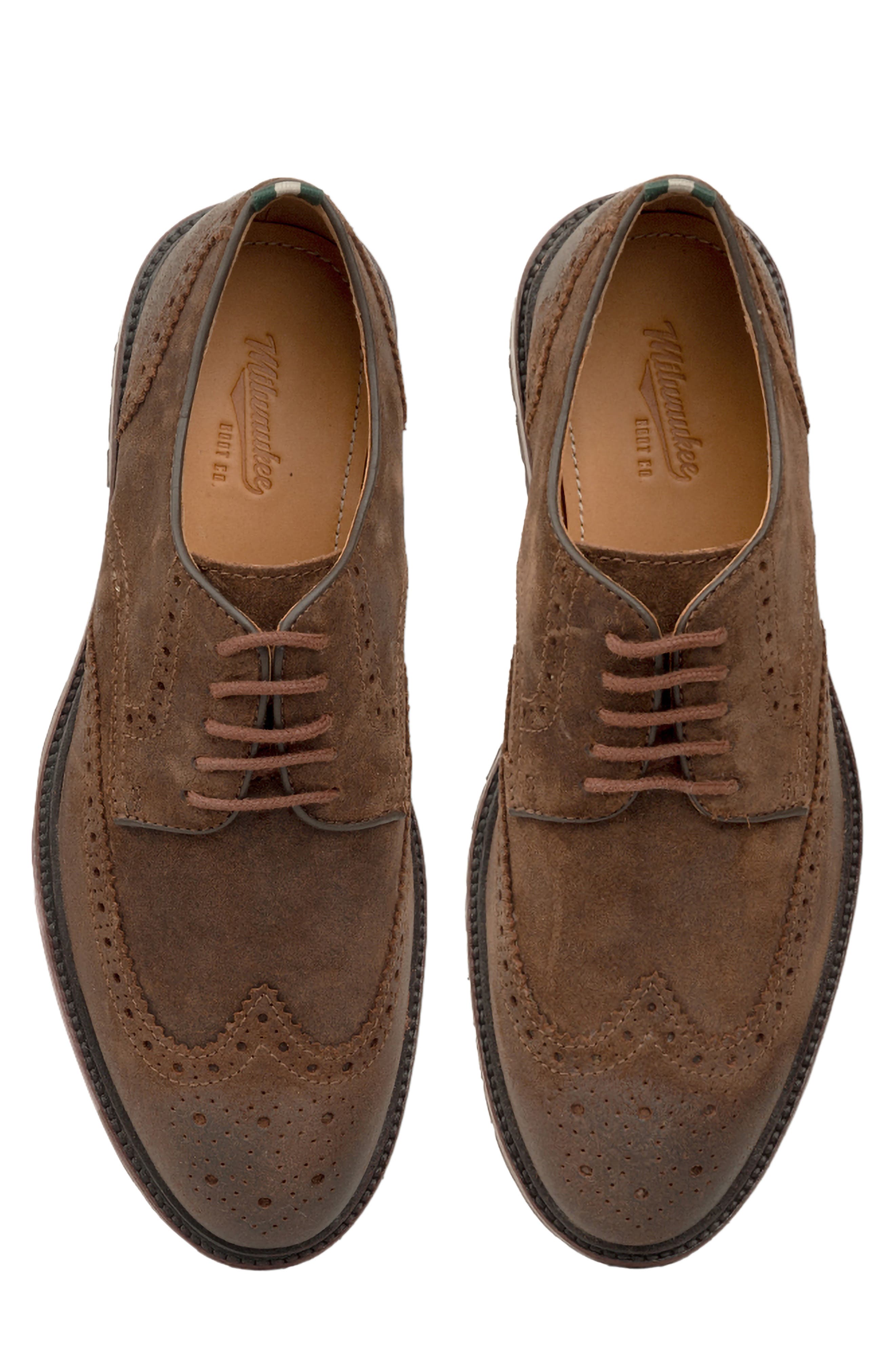 Milwaukee Boot Company Astor Wingtip Derby, Alternate, color, Brown