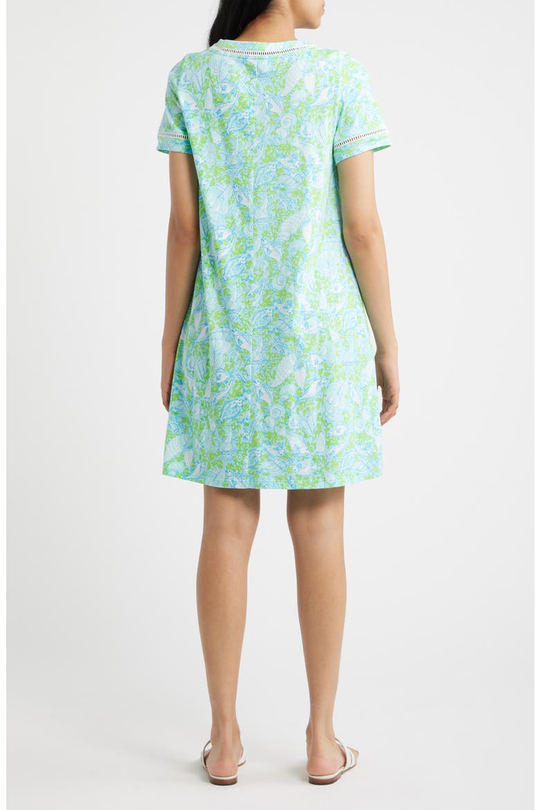 Cody Print Ladder Stitch Dress, Main, color, DAY DREAM BLUE