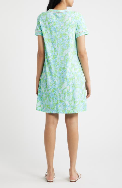 Cody Print Ladder Stitch Dress