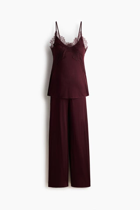 Mama Lace-trimmed Jersey Pyjamas